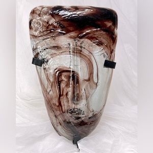 Vintage Skydreamer Art Glass Face Mask Jaramillo Brothers with Stand.